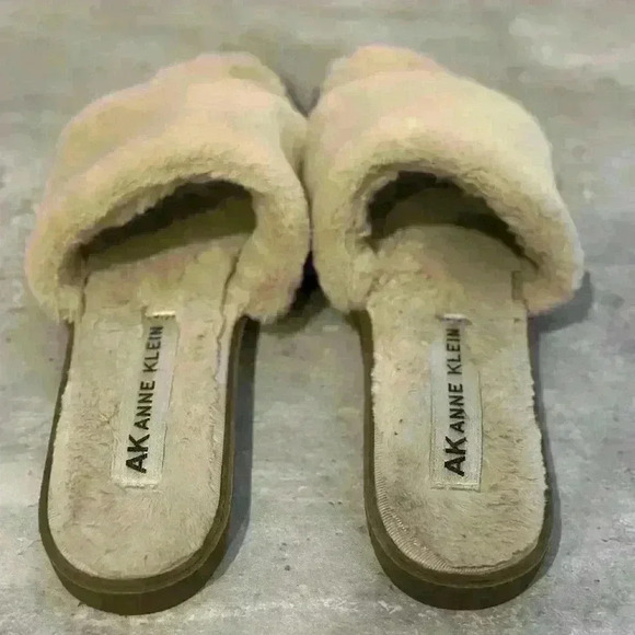 Anne Klein Faux Fur Slippers - Picture 2 of 7